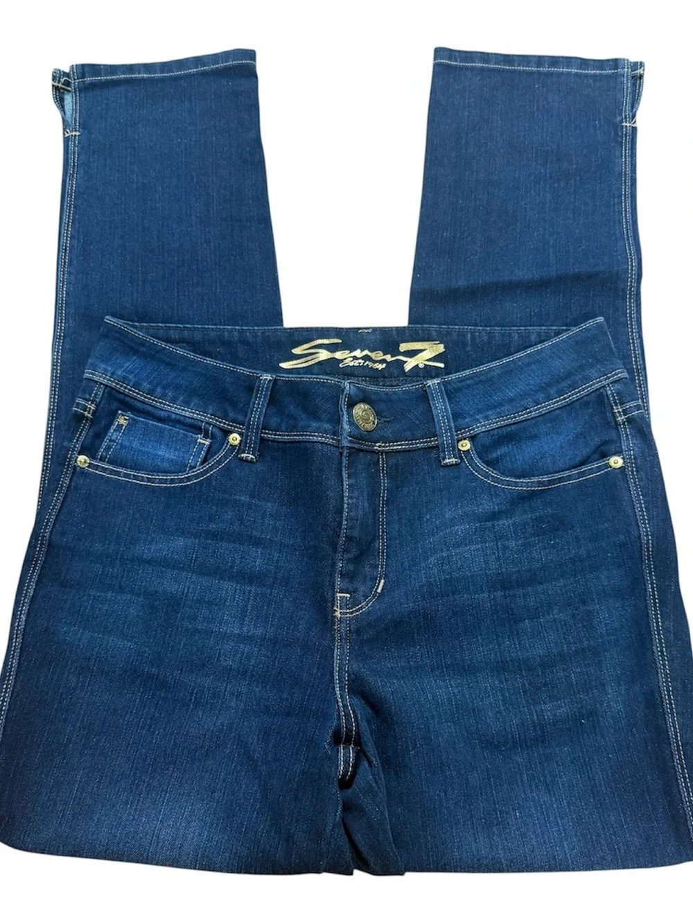 Seven7  Straight Indigo Blue Jeans